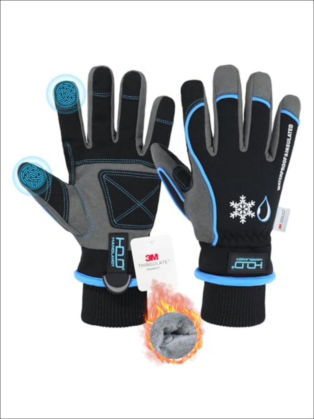 Winter Work Gloves 3M Thinsulate Waterproof Insulated Synthetic Leather